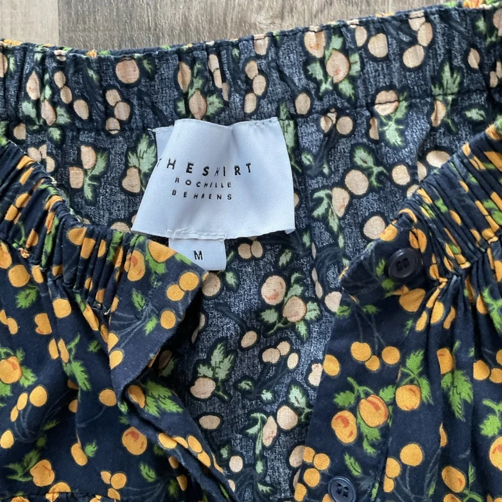 the shirt rochelle behrens navy dress with oranges Size Medium - Picture 2 of 5
